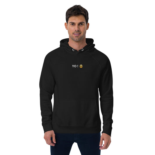 YO ! word cool sunglasses emoji design unisex comfortable hoodie