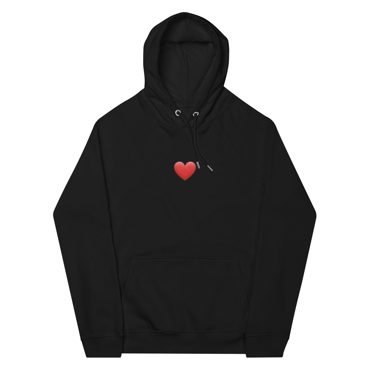 red heart emoji embroidery design unisex multicolor comfy hoodie