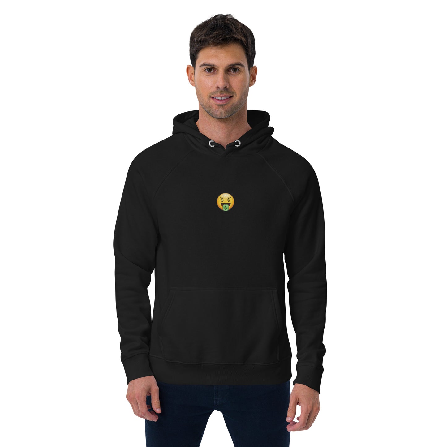 money face emoji emoticon design embroidery unisex hoodie