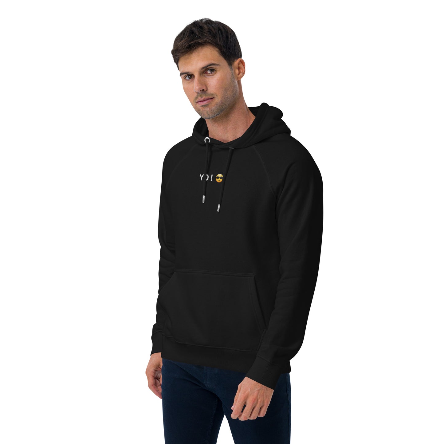 YO ! word cool sunglasses emoji design unisex comfortable hoodie