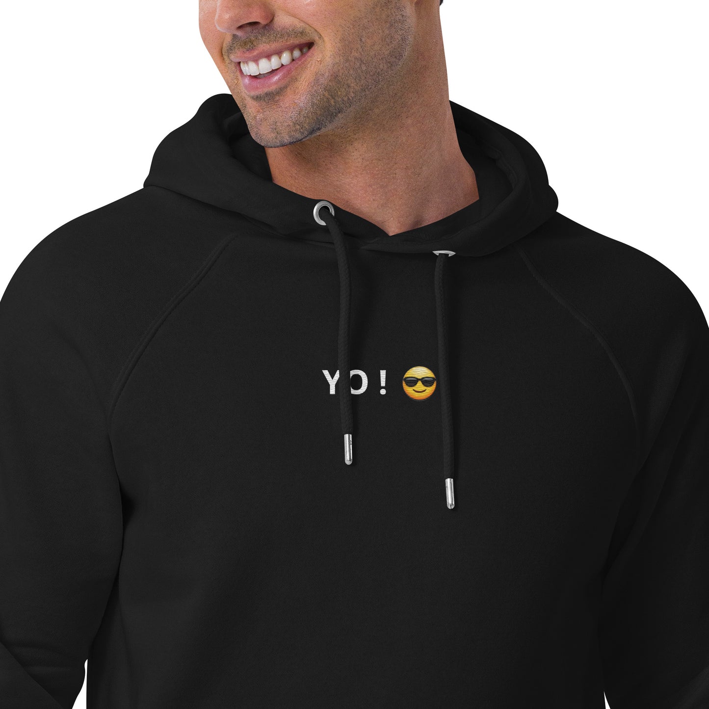 YO ! word cool sunglasses emoji design unisex comfortable hoodie