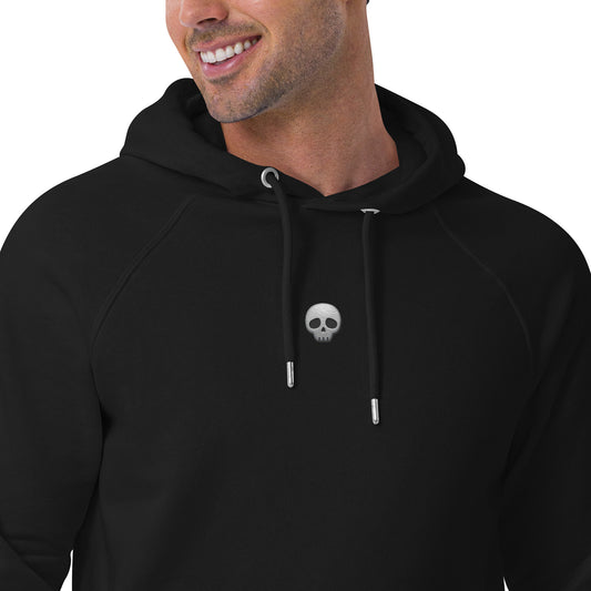 big dead skull embroidery design unisex hoodie