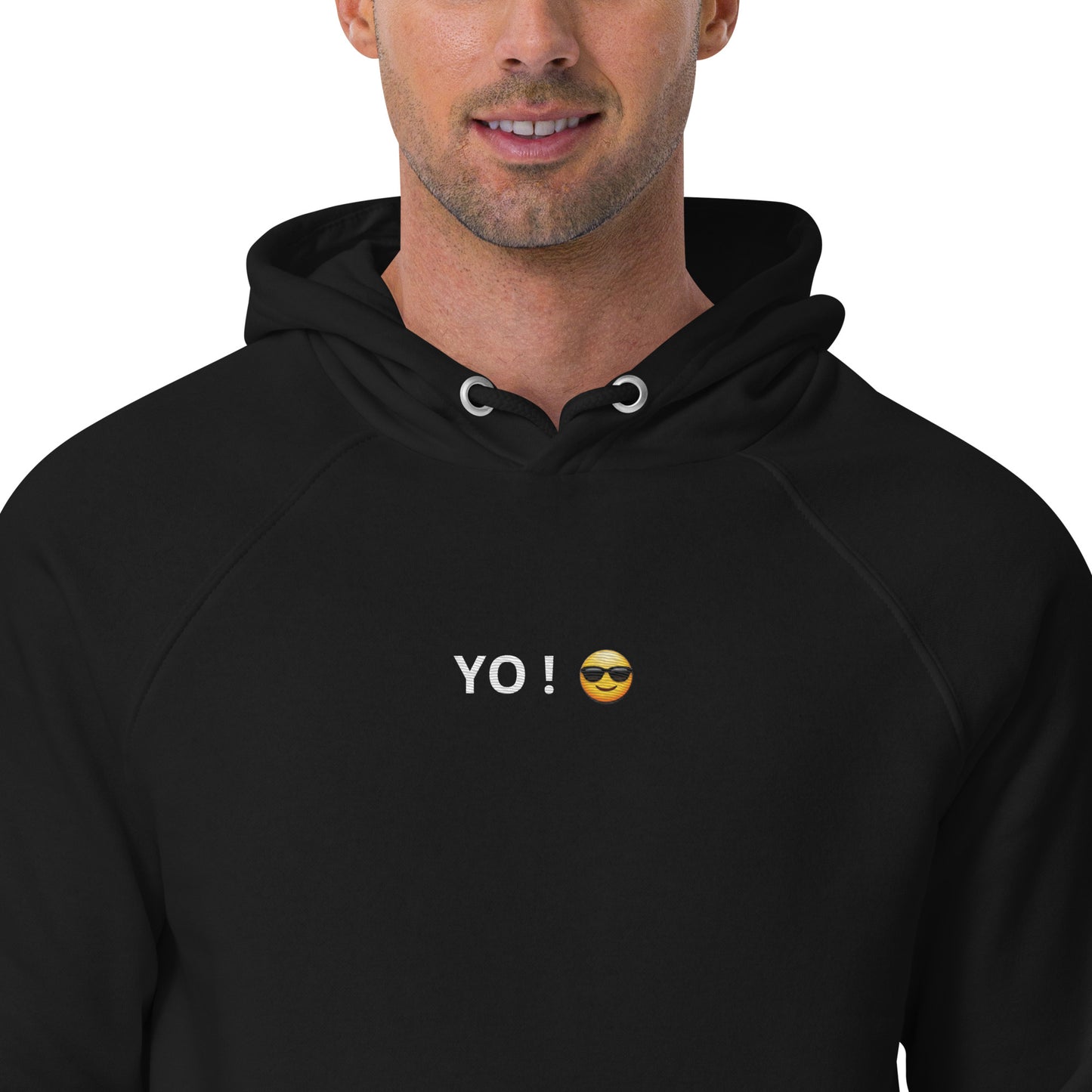 YO ! word cool sunglasses emoji design unisex comfortable hoodie