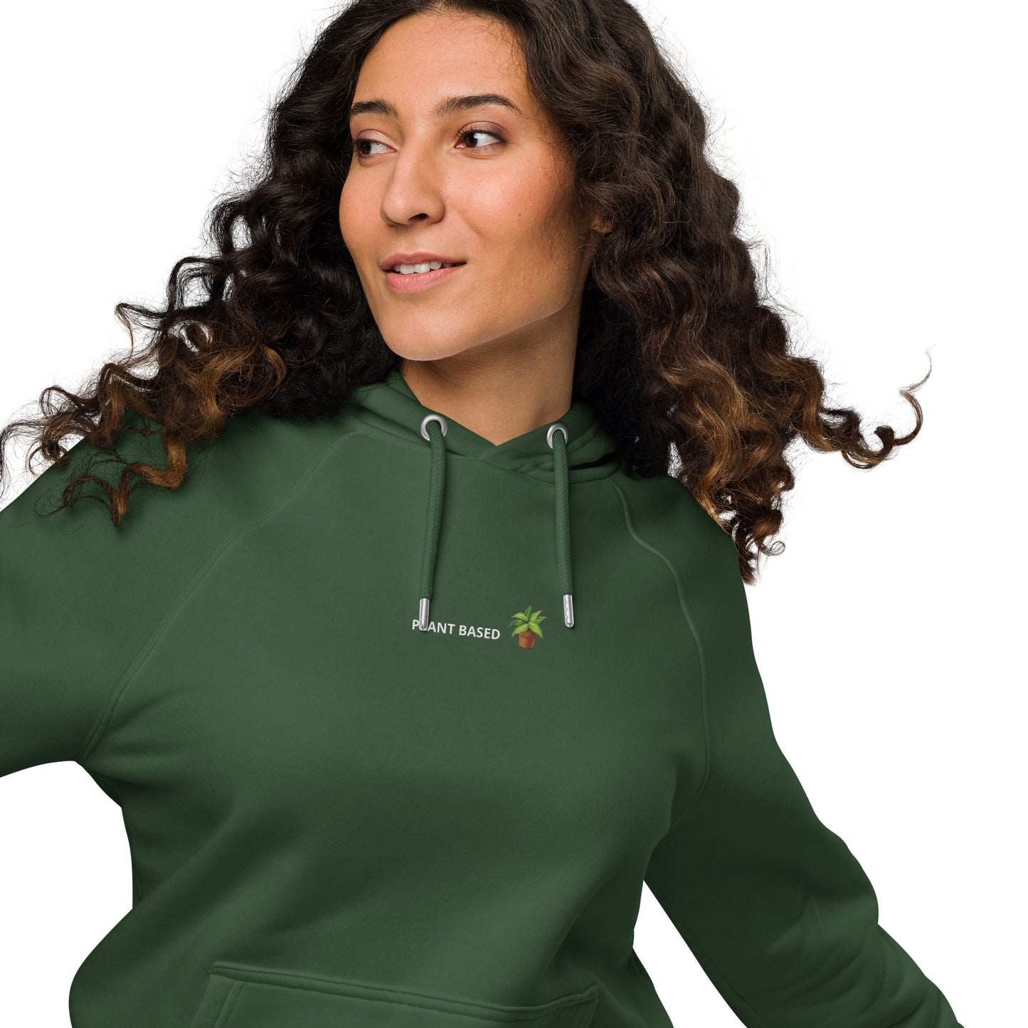 PLANT BASED design embroidery unisex hoodie