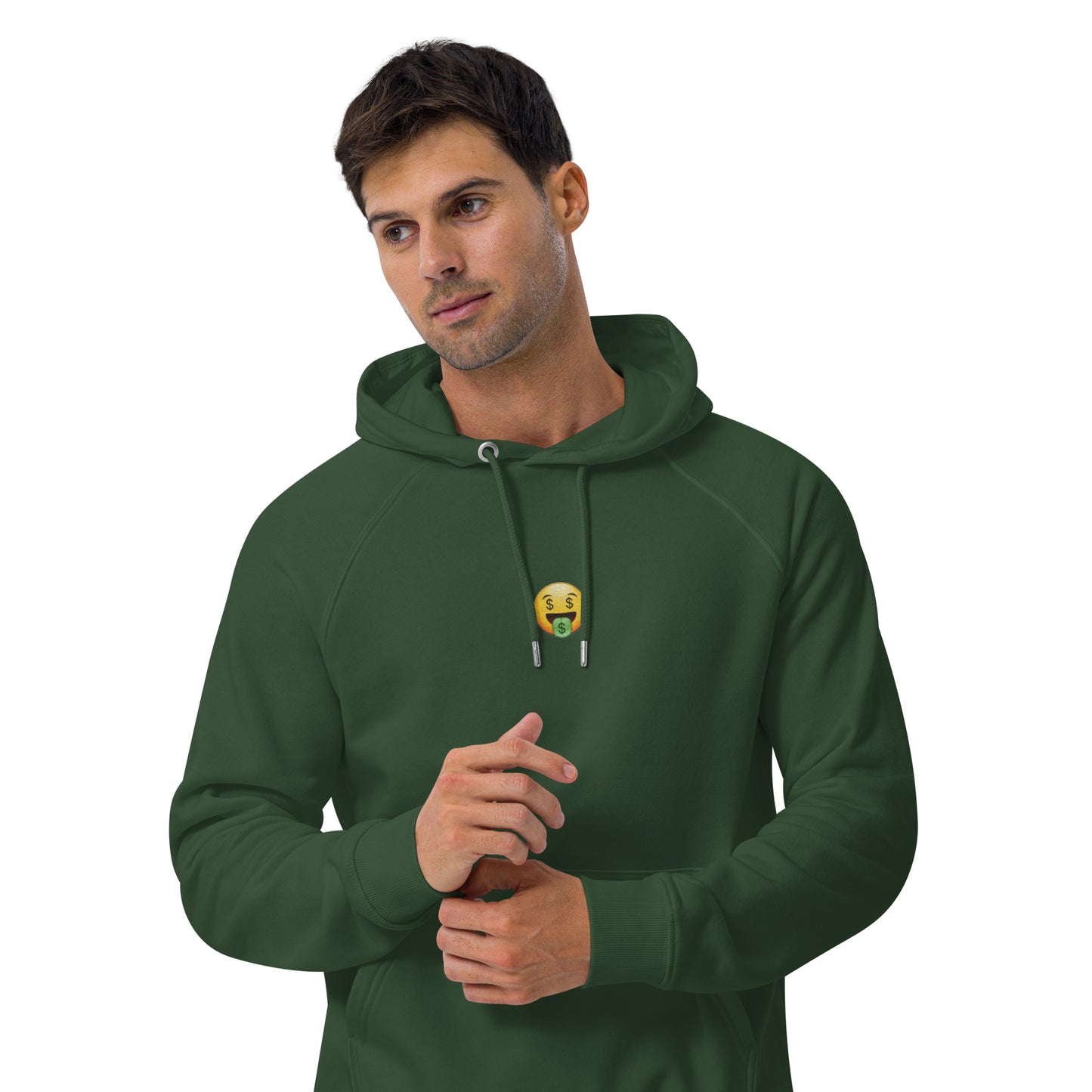 money face emoji emoticon design embroidery unisex hoodie