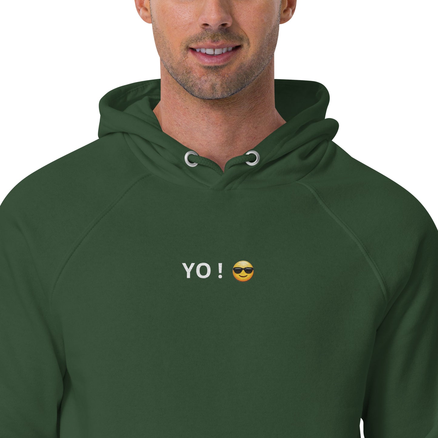 YO ! word cool sunglasses emoji design unisex comfortable hoodie