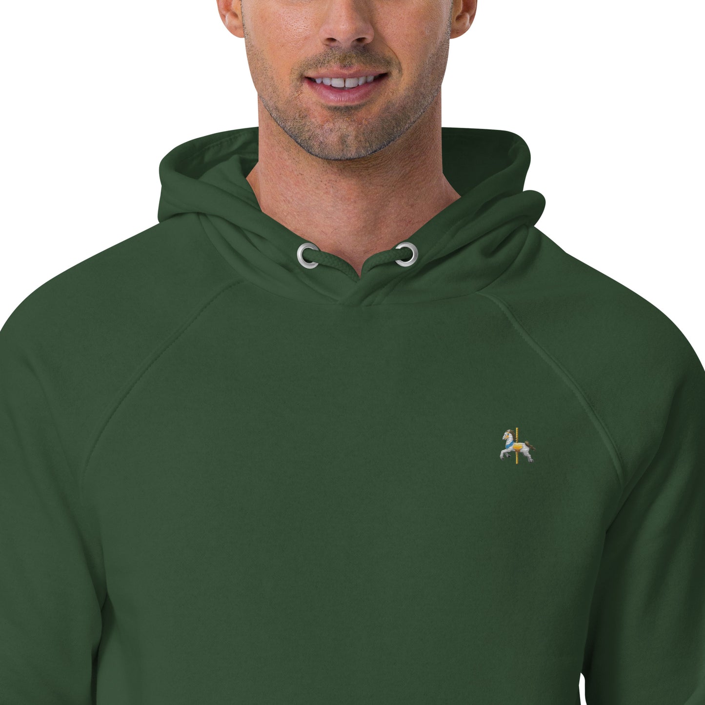 unicorn horse ride at carnival design embroidery unisex comfortable hoodie