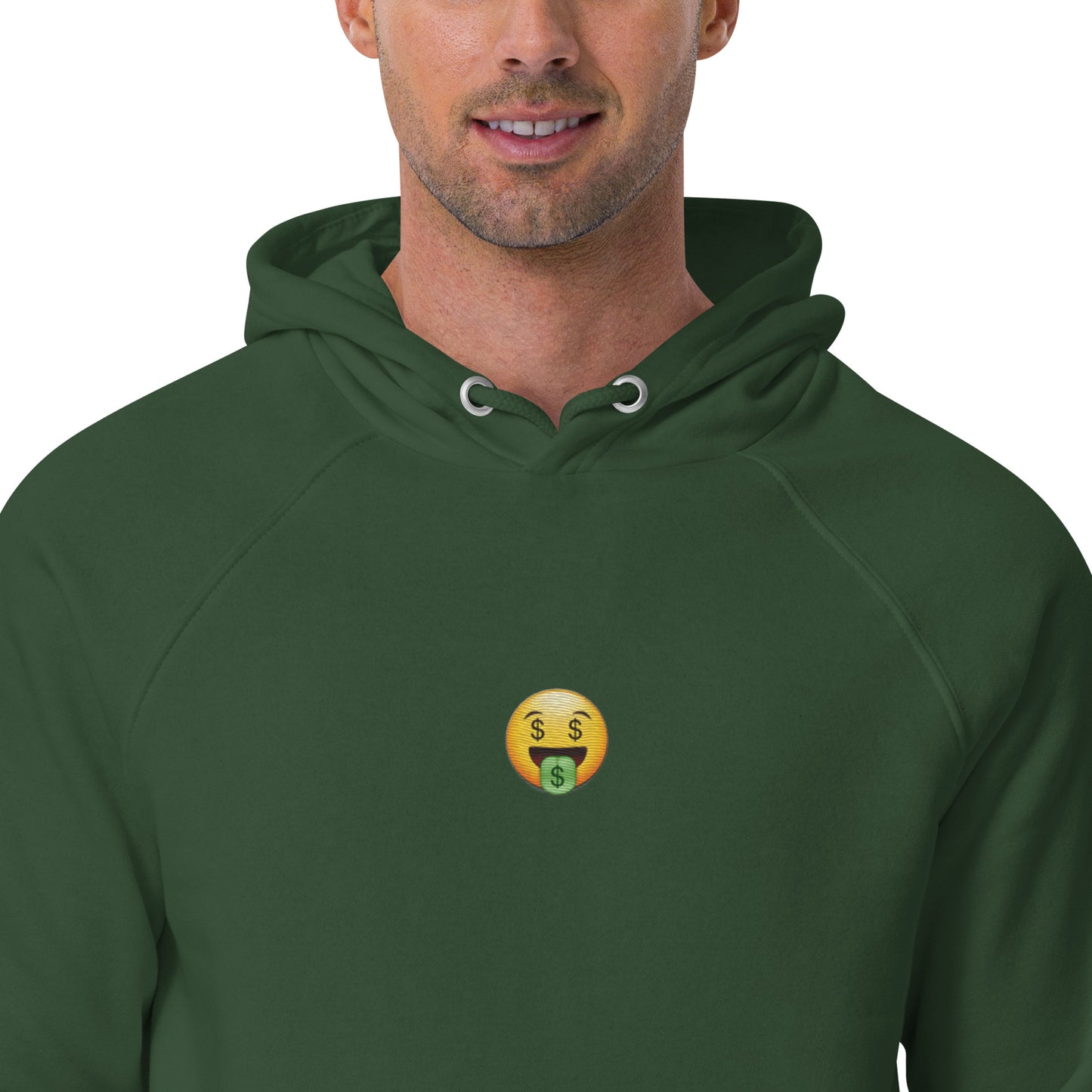 money face emoji emoticon design embroidery unisex hoodie