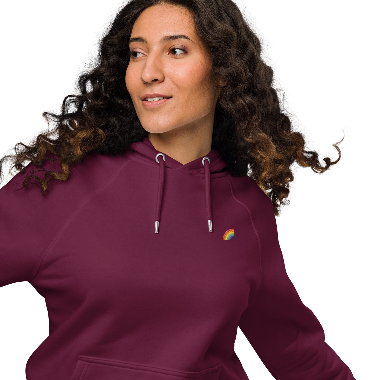 rainbow design embroidery unisex hoodie