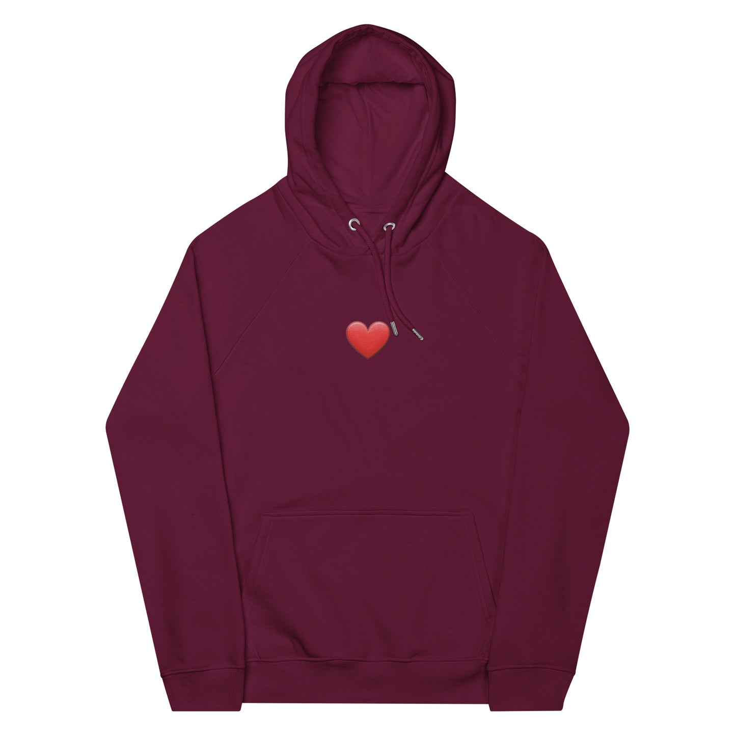 red heart emoji embroidery design unisex multicolor comfy hoodie