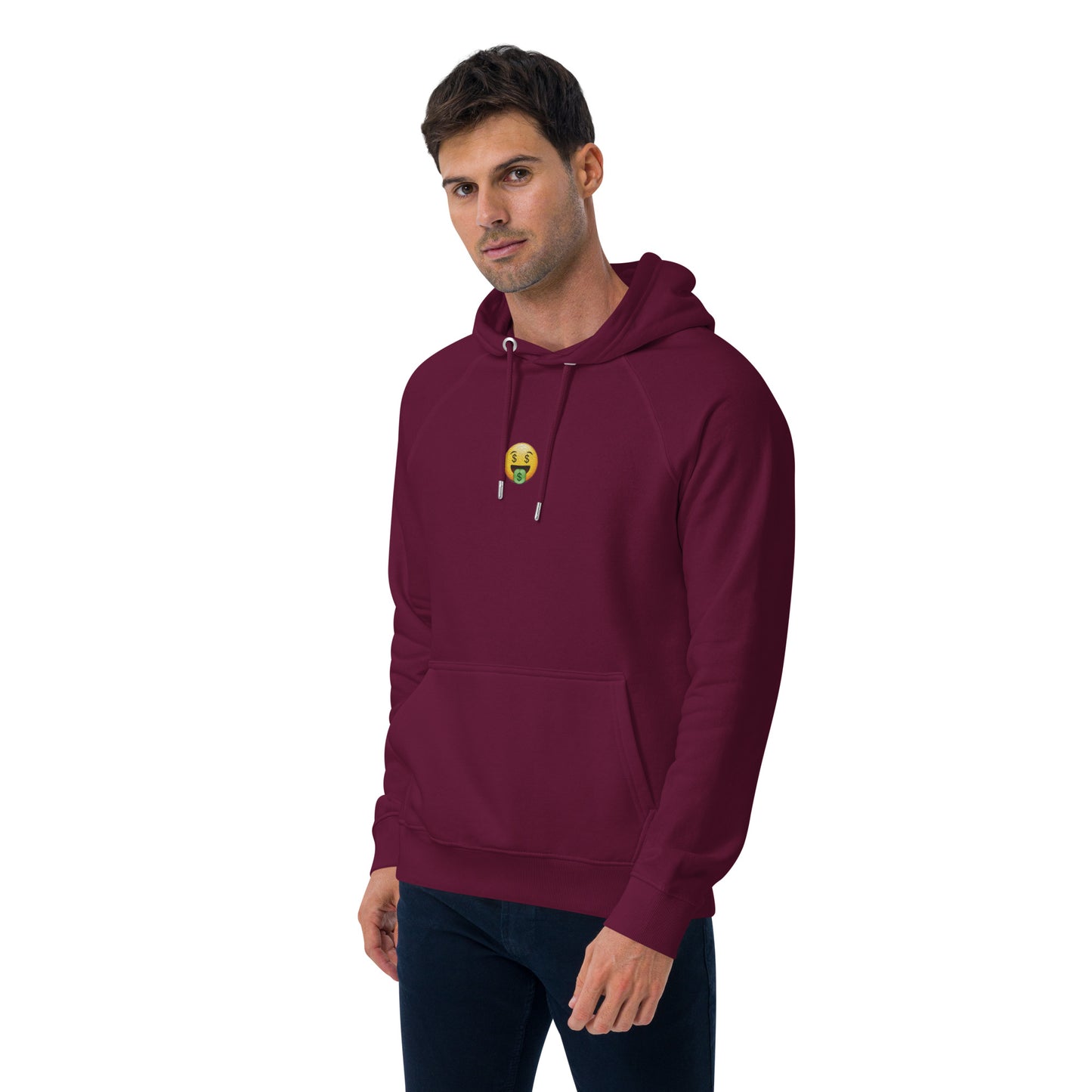 money face emoji emoticon design embroidery unisex hoodie