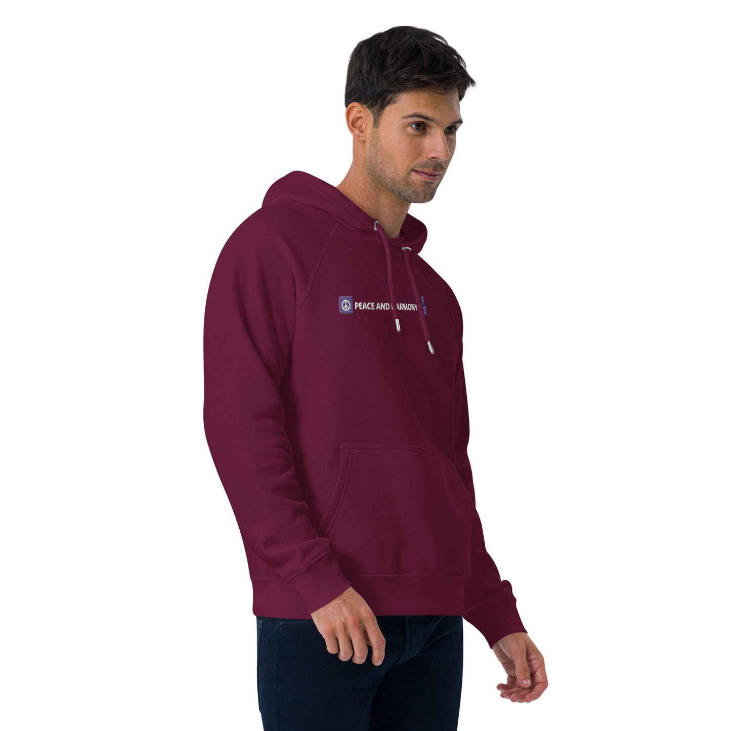 peace and harmony design embroidery unisex hoodie