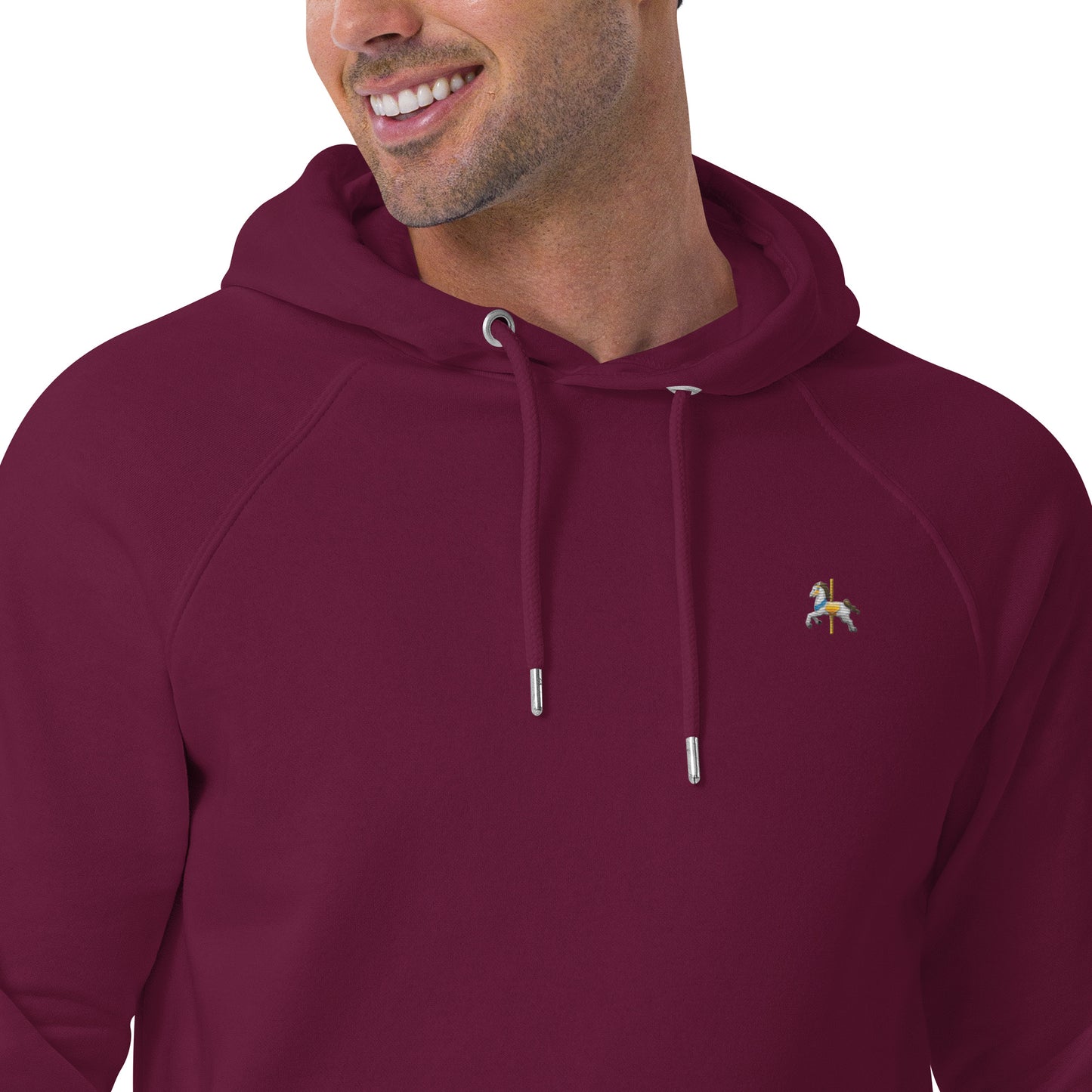 unicorn horse ride at carnival design embroidery unisex comfortable hoodie