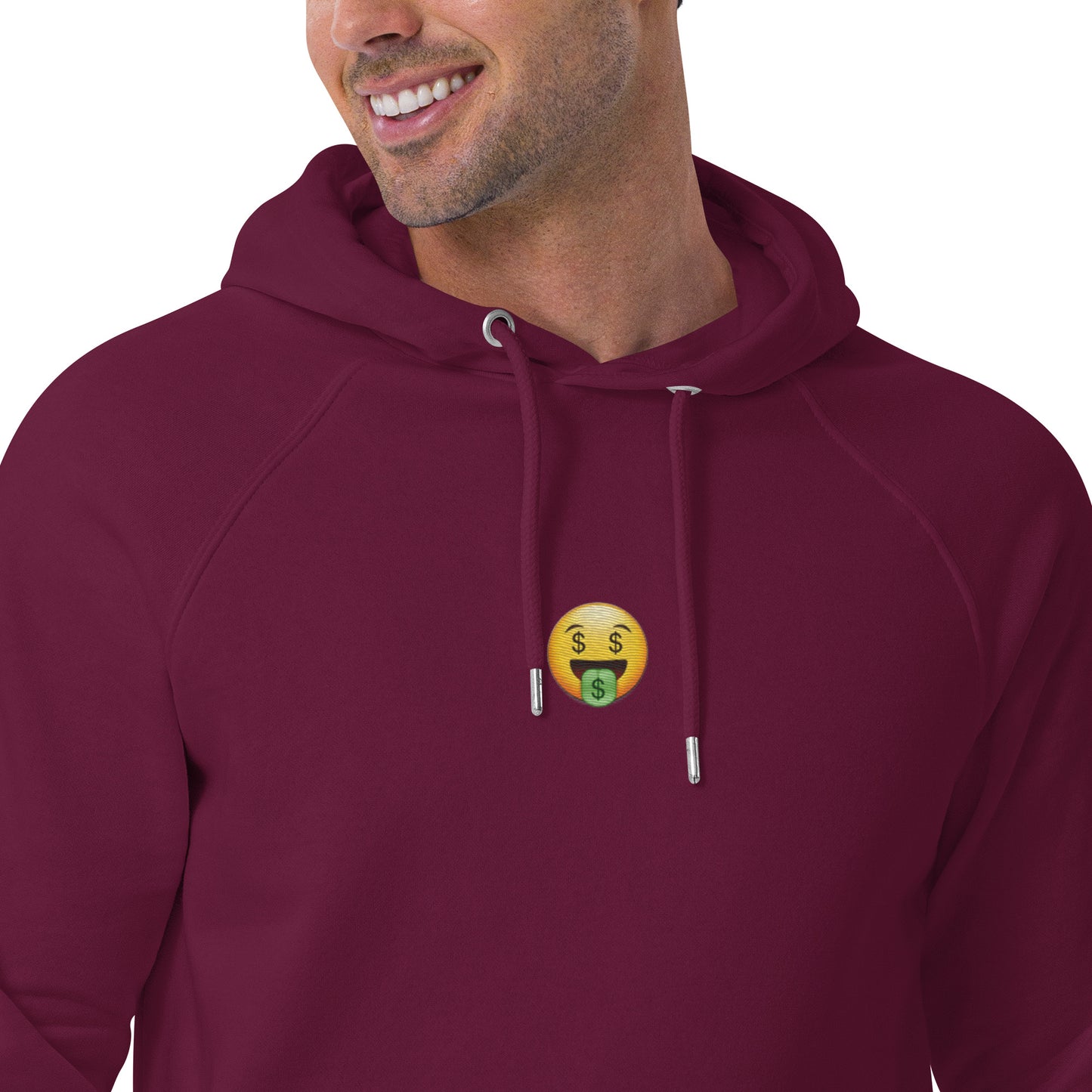 money face emoji emoticon design embroidery unisex hoodie