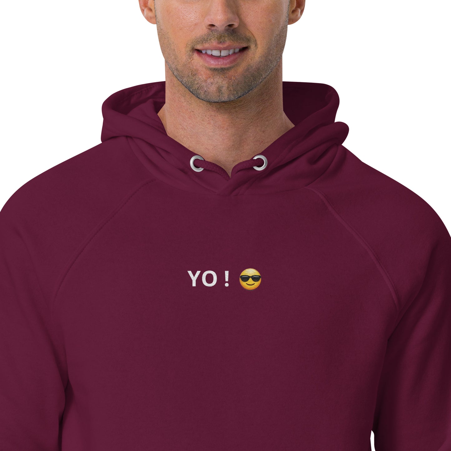 YO ! word cool sunglasses emoji design unisex comfortable hoodie