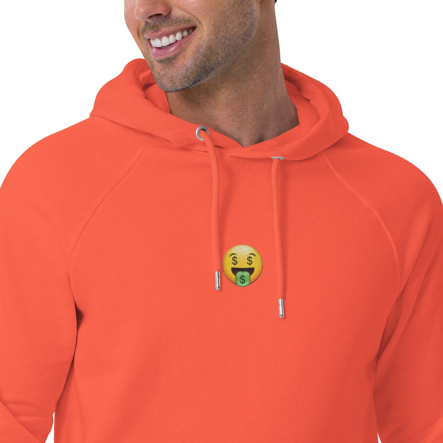 money face emoji emoticon design embroidery unisex hoodie