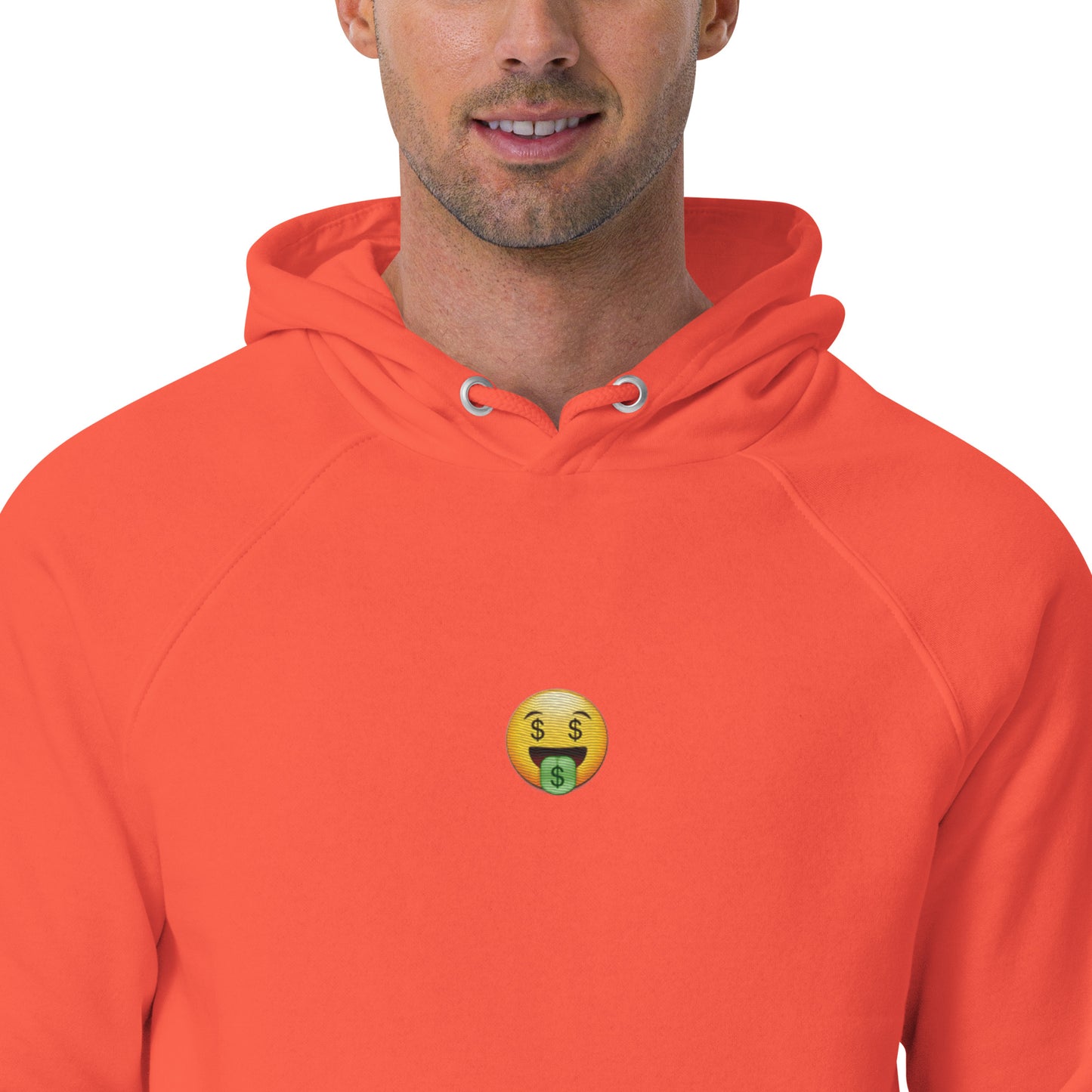 money face emoji emoticon design embroidery unisex hoodie