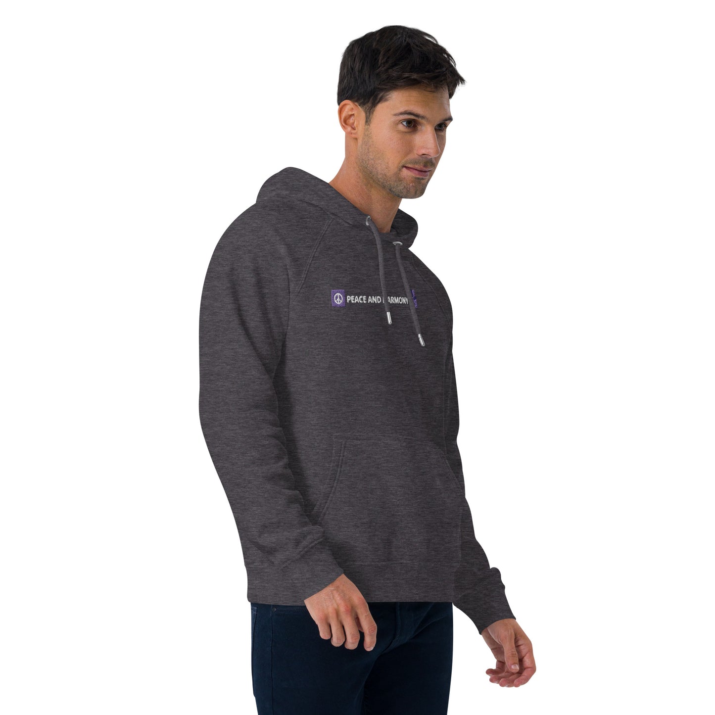 peace and harmony design embroidery unisex hoodie