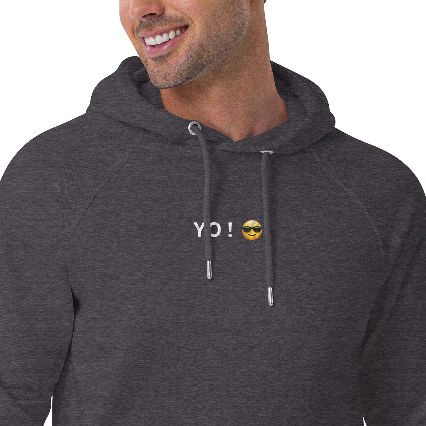 YO ! word cool sunglasses emoji design unisex comfortable hoodie