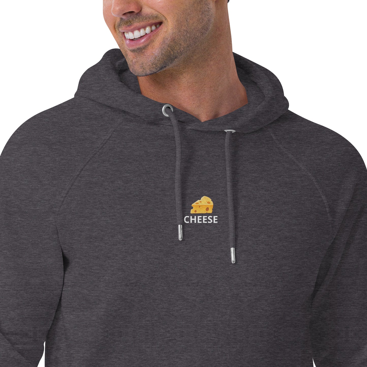 cheese block design embroidery unisex hoodie