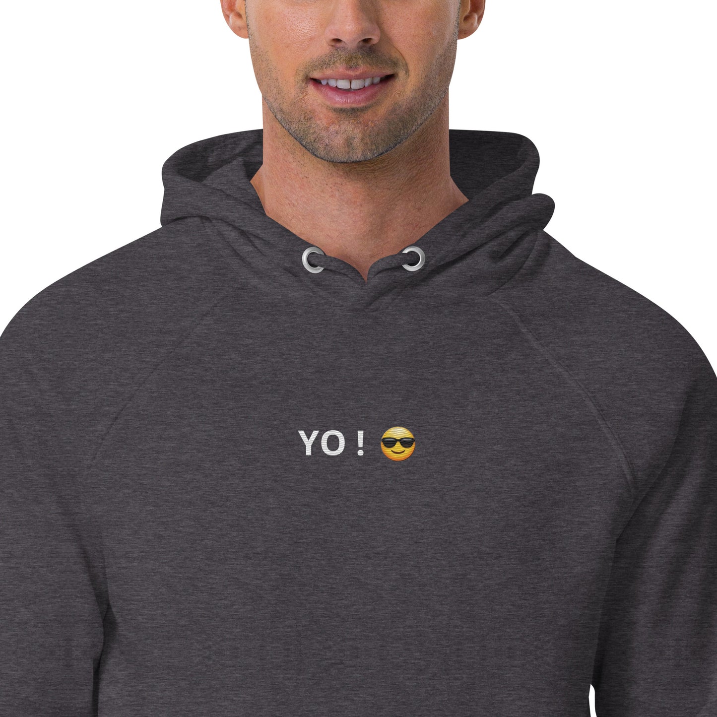 YO ! word cool sunglasses emoji design unisex comfortable hoodie