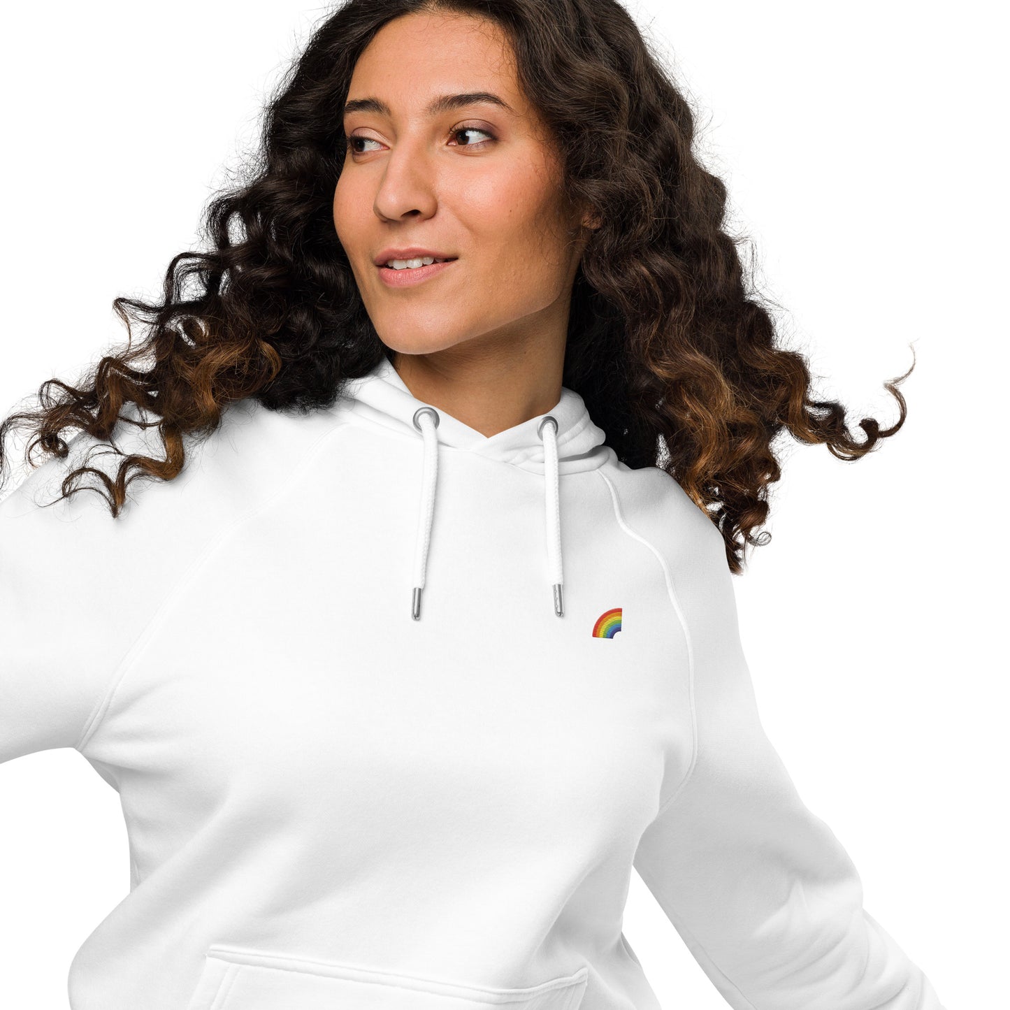 rainbow design embroidery unisex hoodie