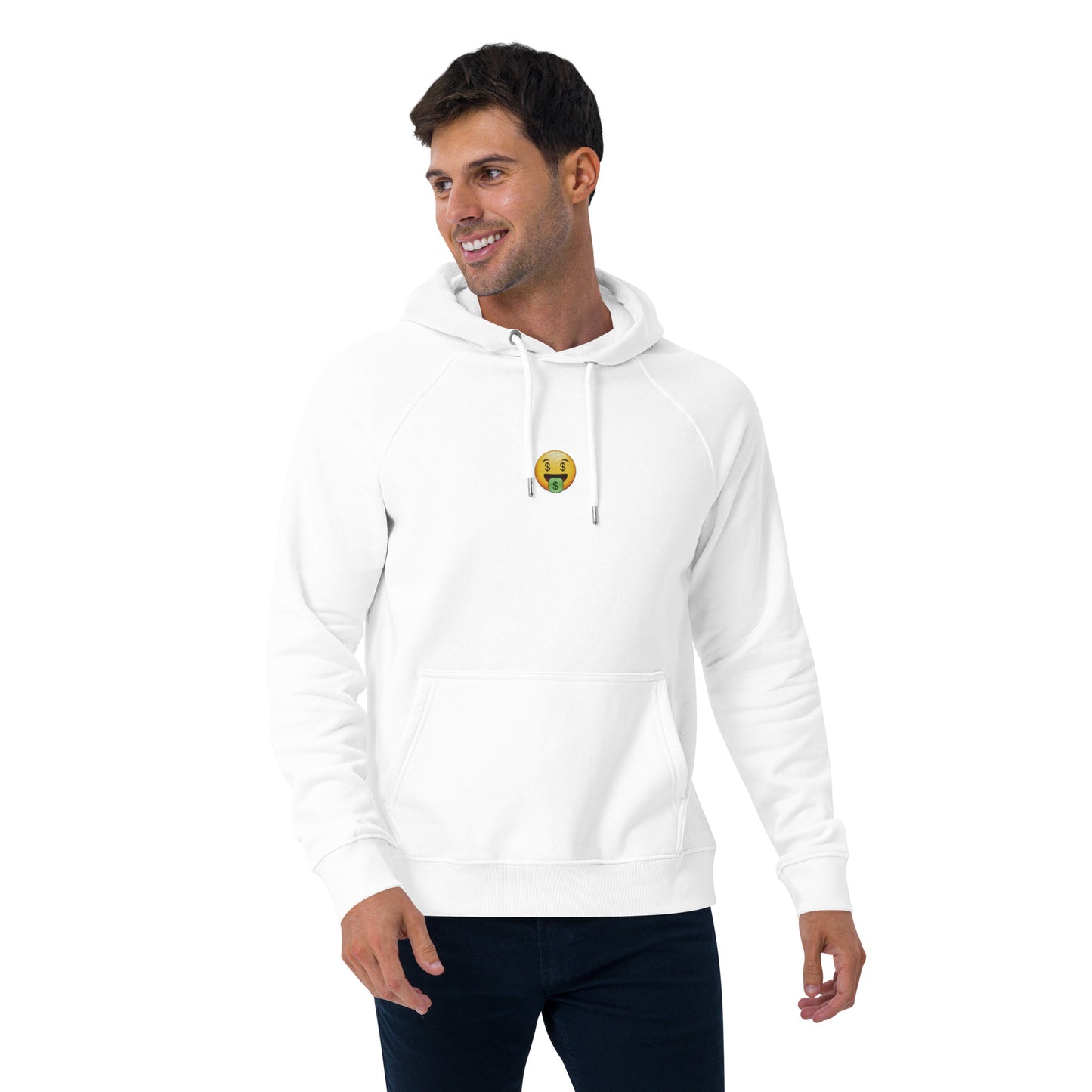 money face emoji emoticon design embroidery unisex hoodie