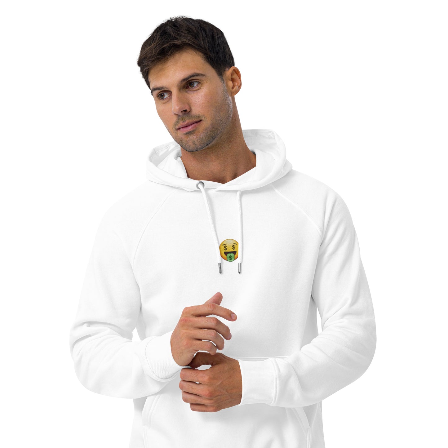 money face emoji emoticon design embroidery unisex hoodie