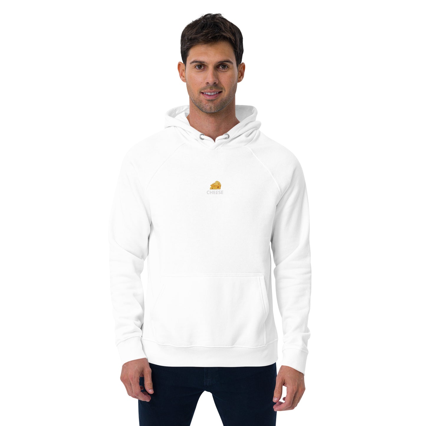 cheese block design embroidery unisex hoodie