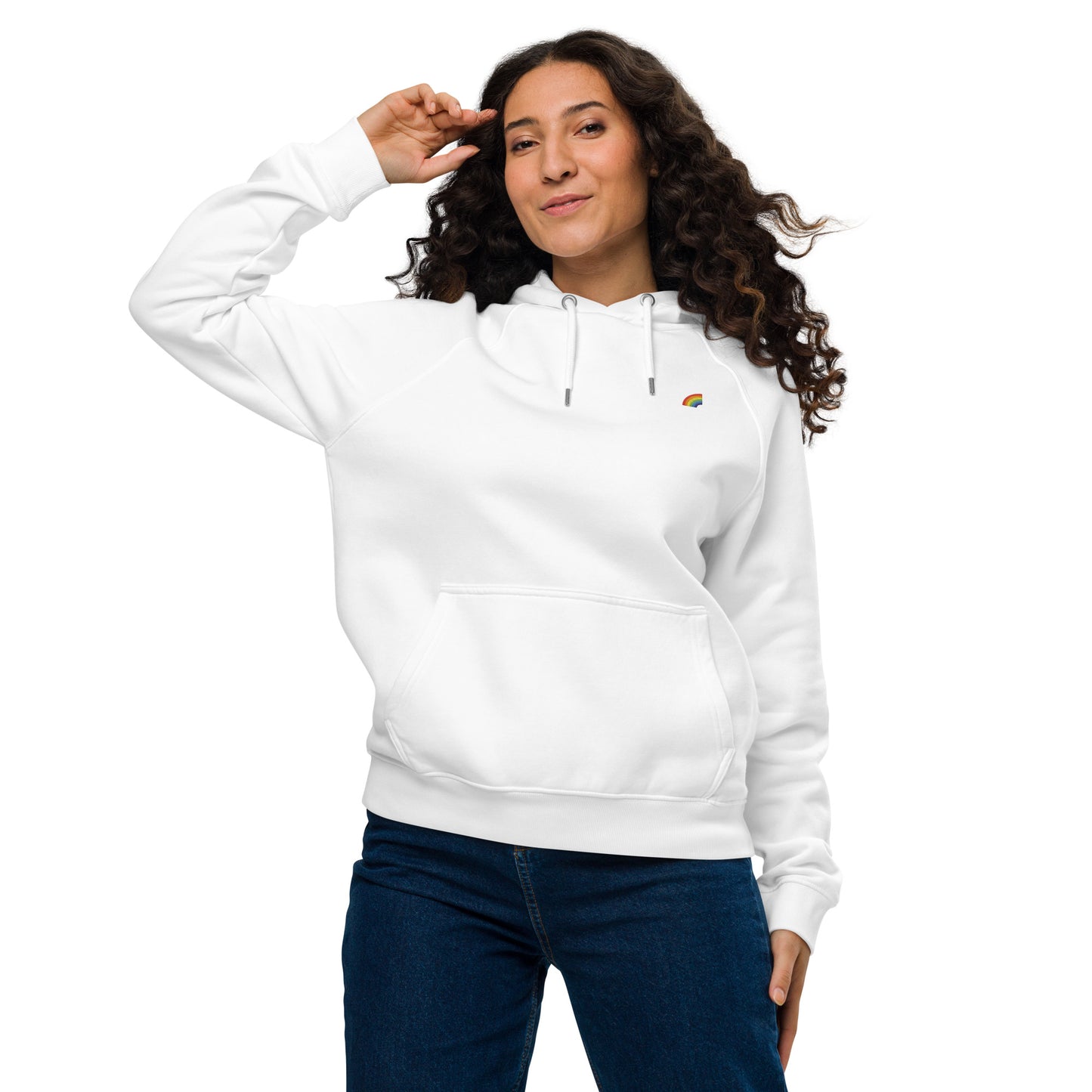 rainbow design embroidery unisex hoodie