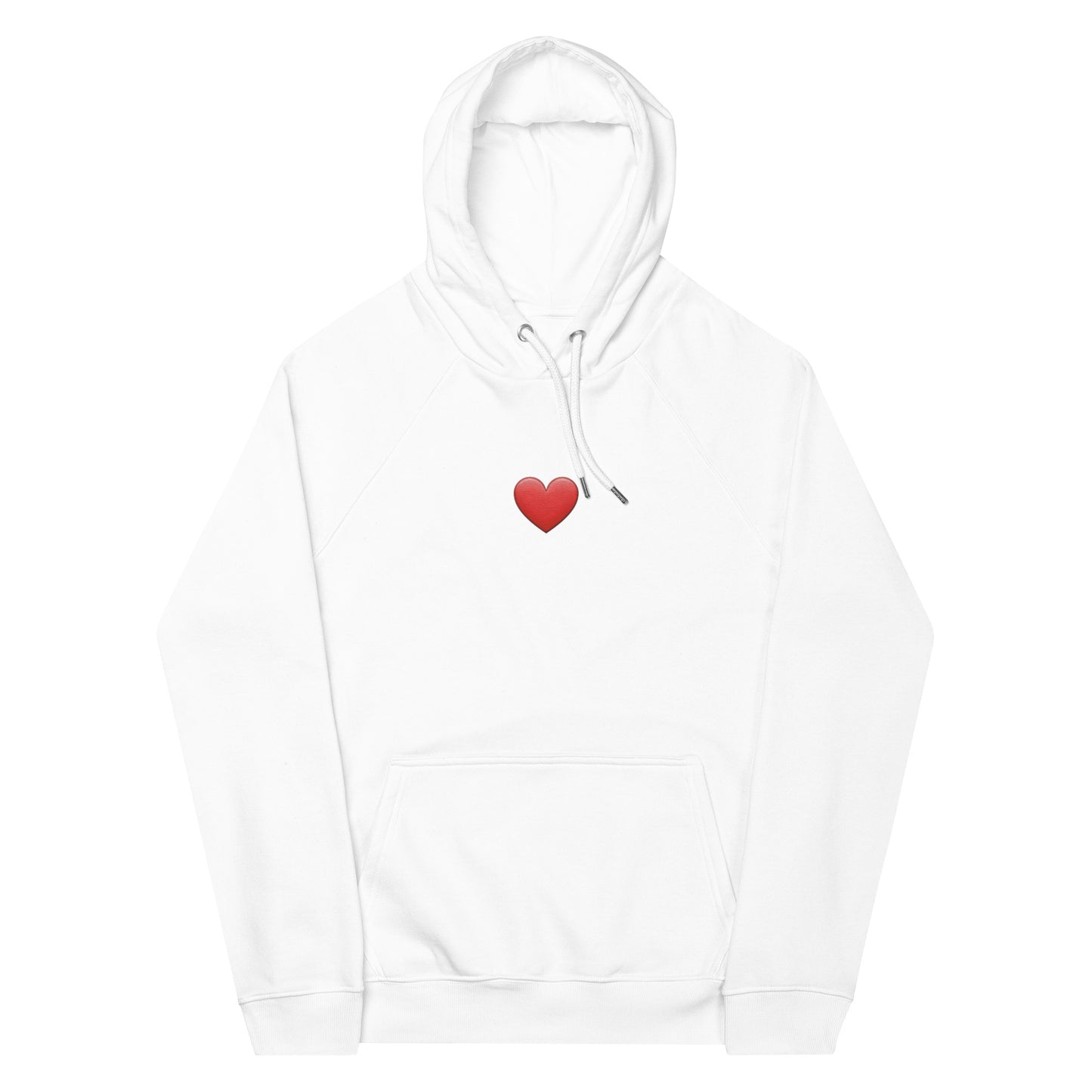 red heart emoji embroidery design unisex multicolor comfy hoodie