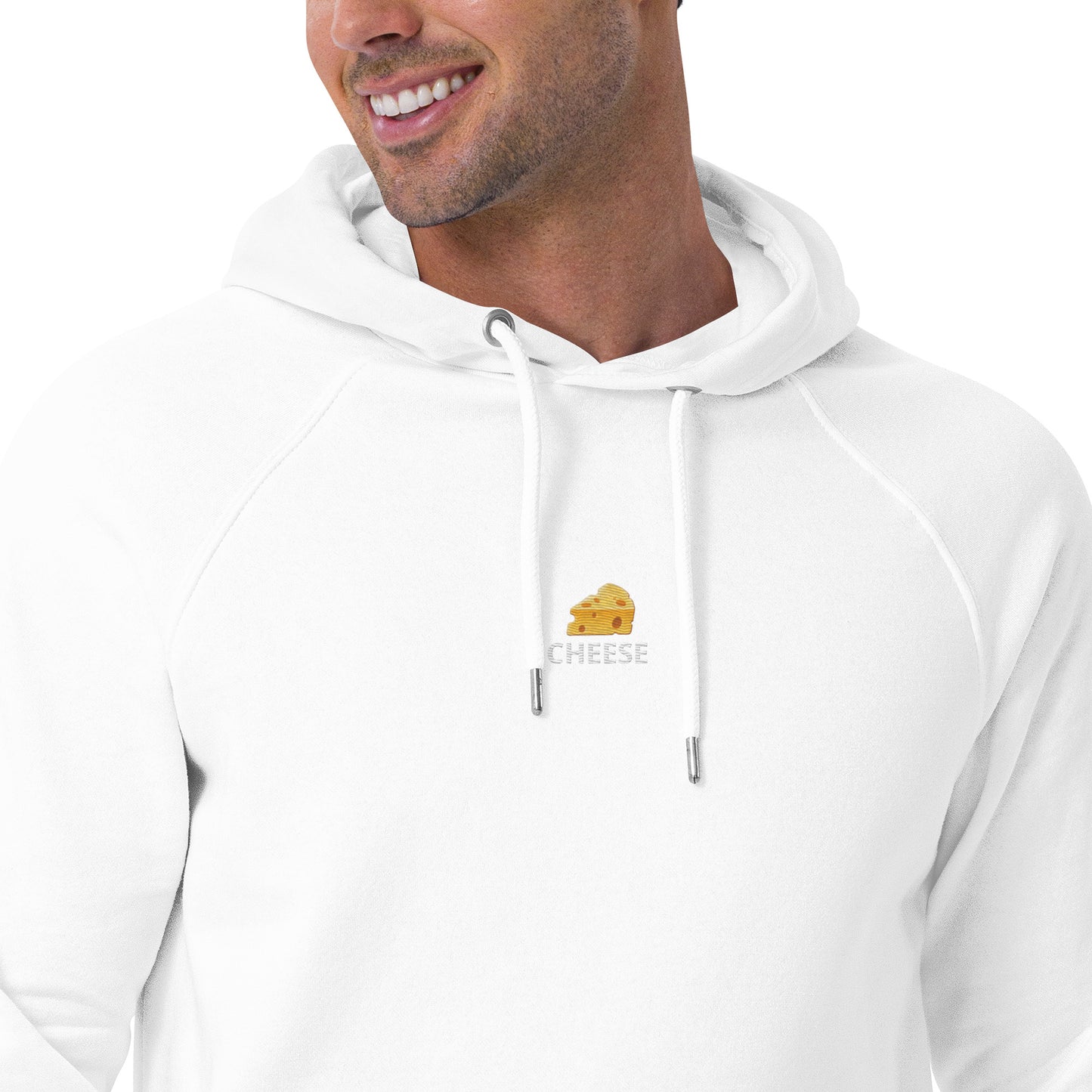 cheese block design embroidery unisex hoodie