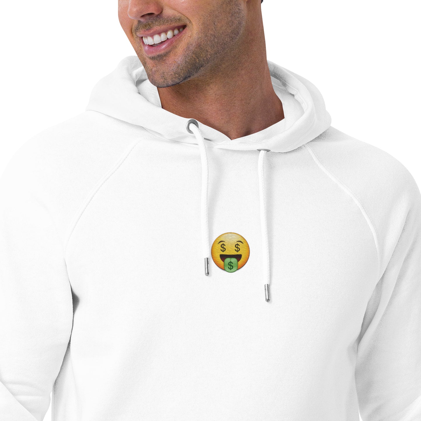 money face emoji emoticon design embroidery unisex hoodie