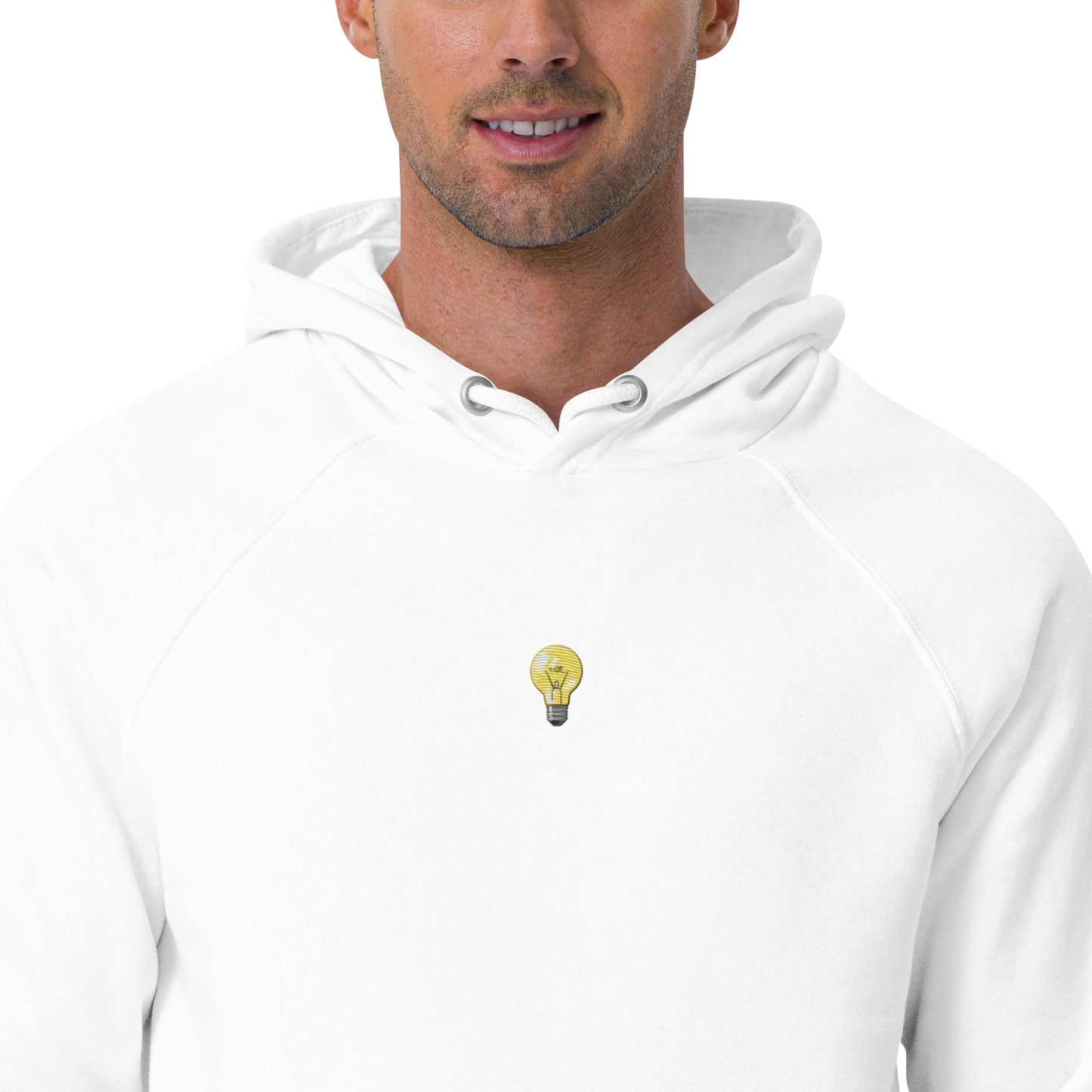 lightbulb design embroidery unisex hoodie