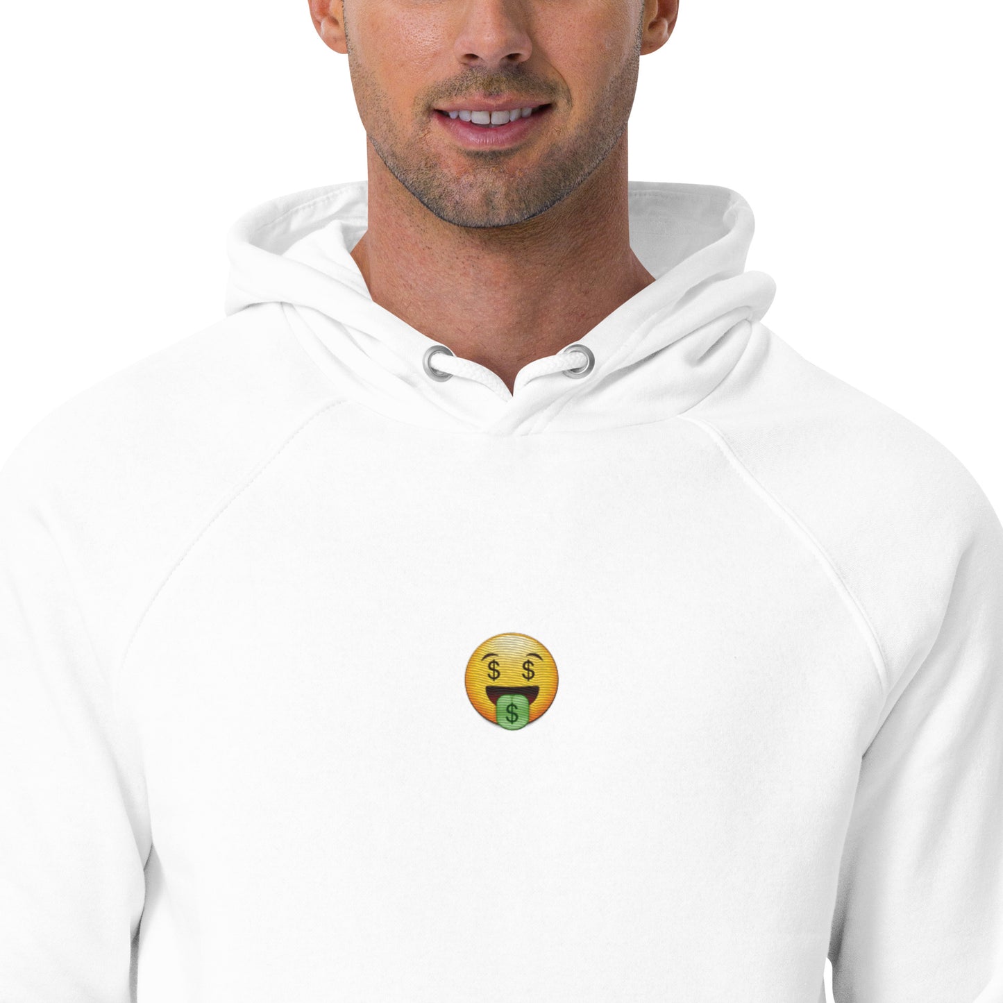 money face emoji emoticon design embroidery unisex hoodie